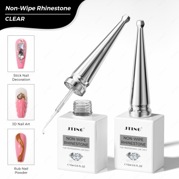 JTING Stick Nail Clear Non Wipe Rhinestone Gel 3D Nail Art Gel Polish OEM Nails Salon Professiona...